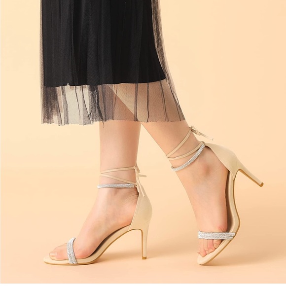 Rhinestone Ankle Tie Stiletto - Picture 2 of 6